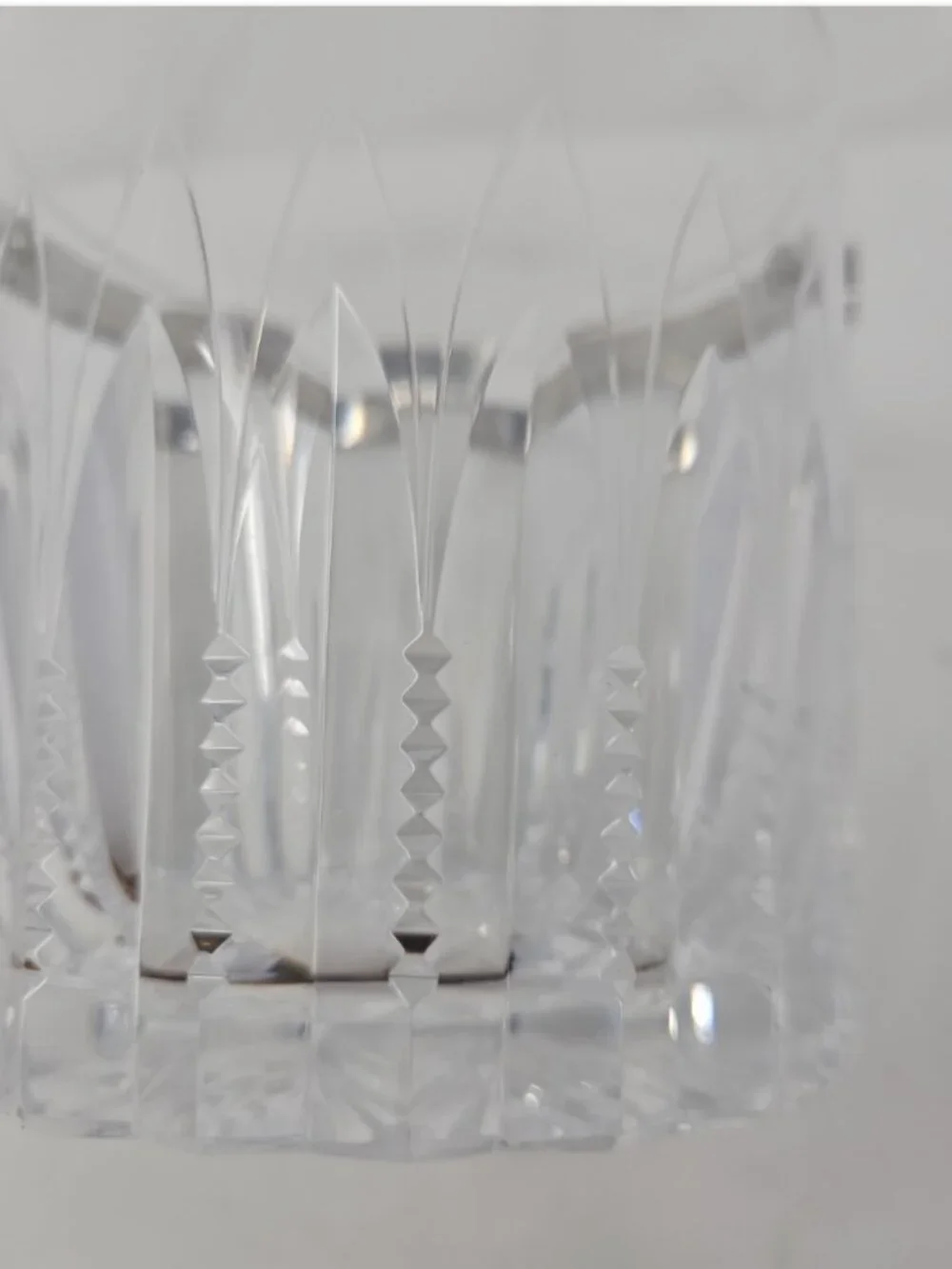 Vintage MCM Brilliant Cut Crystal Glass Chrome Mini Ice Bucket Hollywood Regency